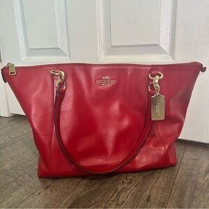 Coach Cherry Red Leather Tote